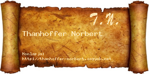 Thanhoffer Norbert névjegykártya