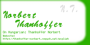 norbert thanhoffer business card